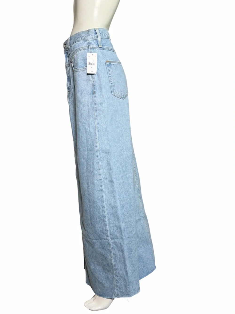 SLVRLAKE Dallas Jean Maxi Skirt 25 Front Slit Light Wash NWT Retails $299 - Picture 11 of 15